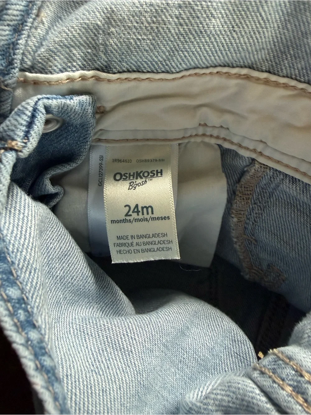 OshKosh B'gosh Light Blue Denim Overalls with Pink Heart Accents